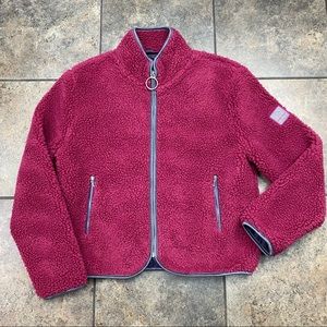 Women’s Ivory Ella Full Zip Sherpa Fleece Jacket Size Large